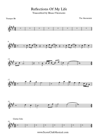 The Marmalade Reflections of My Life score for Trumpet