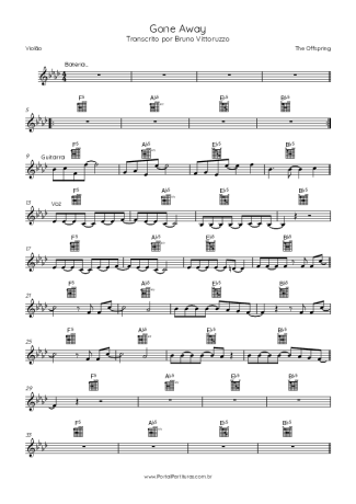 The Offspring Gone Away score for Acoustic Guitar
