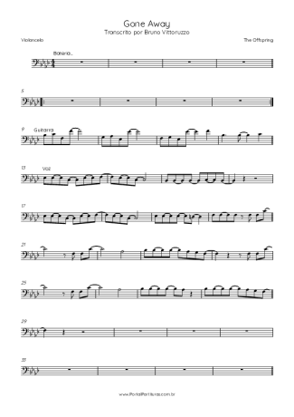 The Offspring Gone Away score for Cello