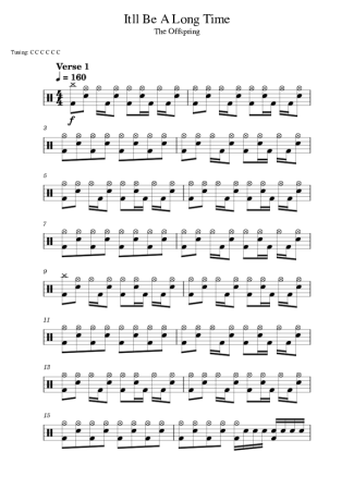 The Offspring It´ll Be A Long Time score for Drums