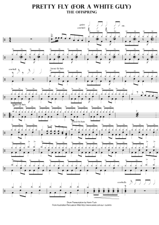 The Offspring Pretty Fly (For a White Guy) score for Drums