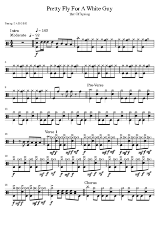 The Offspring Pretty Fly For A White Guy score for Drums