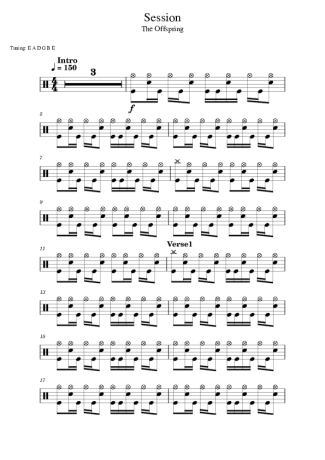 The Offspring Session score for Drums