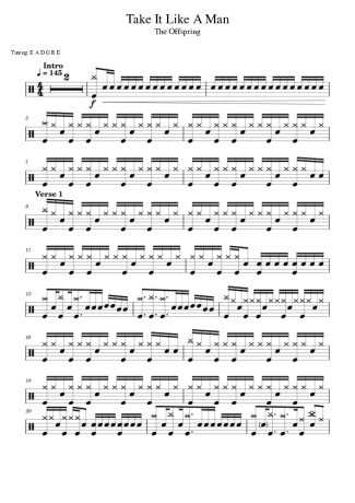 The Offspring Take It Like A Man score for Drums