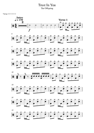 The Offspring Trust In You score for Drums