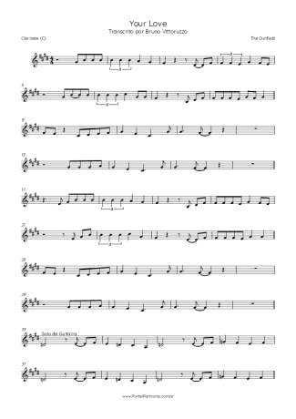 The Outfield Your Love score for Clarinet (C)