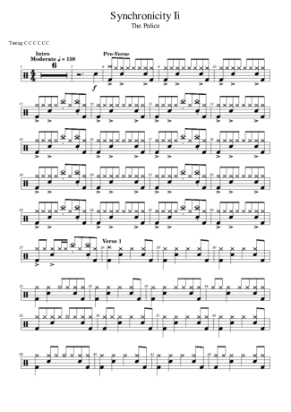 The Police Synchronicity II score for Drums