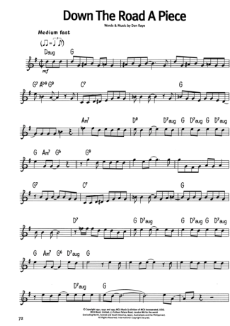 The Real Book Of Blues Down The Road A Piece score for Harmonica