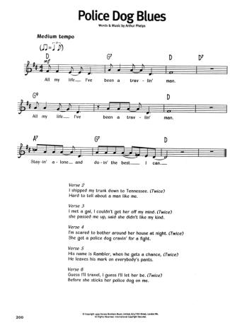 The Real Book Of Blues Police Dog Blues score for Keyboard