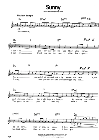 The Real Book Of Blues Sunny score for Keyboard