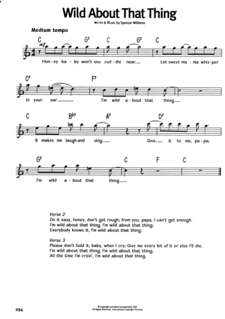 The Real Book Of Blues Wild About That Thing score for Keyboard