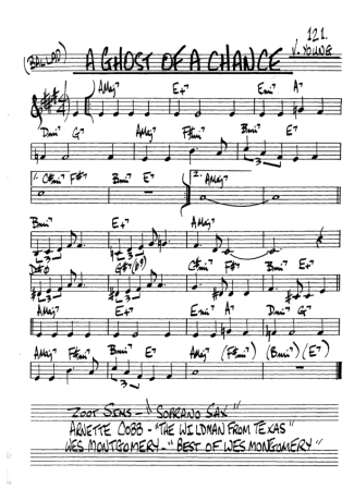 The Real Book of Jazz A Ghost of a Chance score for Alto Saxophone