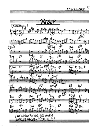 The Real Book of Jazz Bebop score for Alto Saxophone