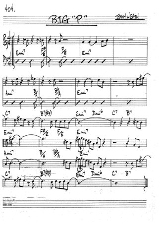 The Real Book of Jazz Big P score for Trumpet