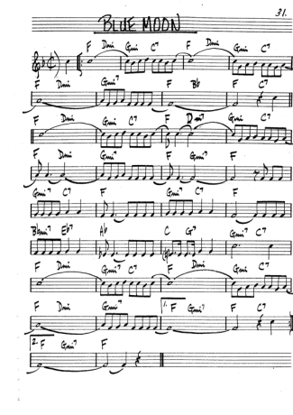 The Real Book of Jazz Blue Moon score for Trumpet