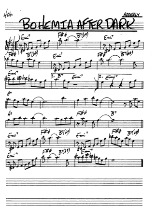 The Real Book of Jazz Bohemian After Dark score for Alto Saxophone
