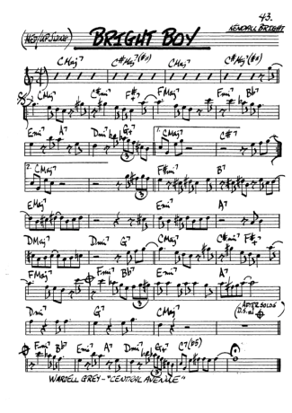 The Real Book of Jazz Bright Boy score for Alto Saxophone