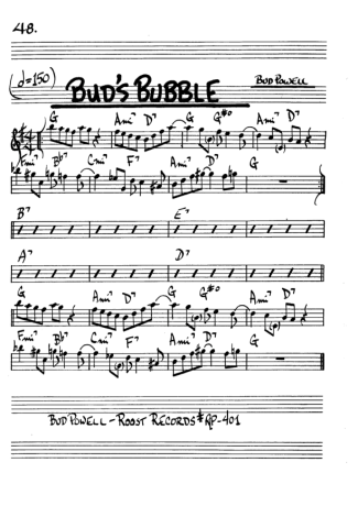 The Real Book of Jazz Buds Bubble score for Alto Saxophone