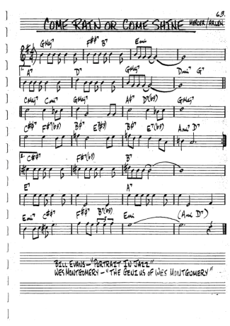 The Real Book of Jazz Come Rain Or Come Shine score for Clarinet (Bb)