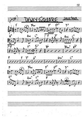 The Real Book of Jazz Dewey Square score for Clarinet (Bb)