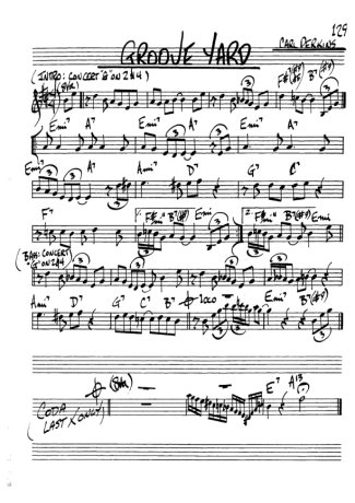 The Real Book of Jazz Groove Yard score for Alto Saxophone