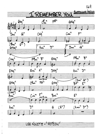 The Real Book of Jazz I Remember You score for Tenor Saxophone Soprano (Bb)