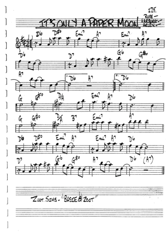 The Real Book of Jazz Its Only A Paper Moon score for Clarinet (Bb)