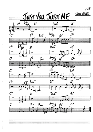 The Real Book of Jazz Just You Just Me score for Alto Saxophone