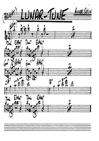 The Real Book of Jazz Lunar Tune score for Alto Saxophone