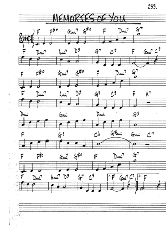The Real Book of Jazz Memories Of You score for Tenor Saxophone Soprano (Bb)