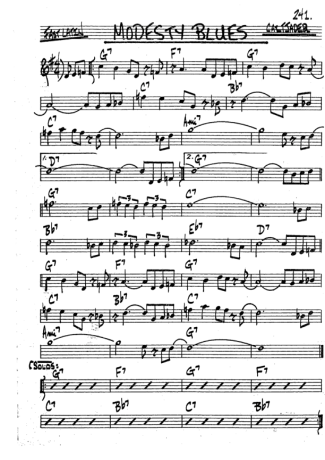 The Real Book of Jazz Modesty Blues score for Tenor Saxophone Soprano (Bb)