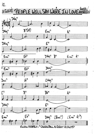 The Real Book of Jazz People Will Say We're In Love score for Clarinet (Bb)