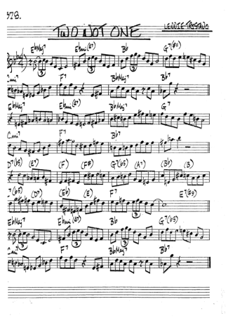 The Real Book of Jazz Two Not One score for Tenor Saxophone Soprano (Bb)