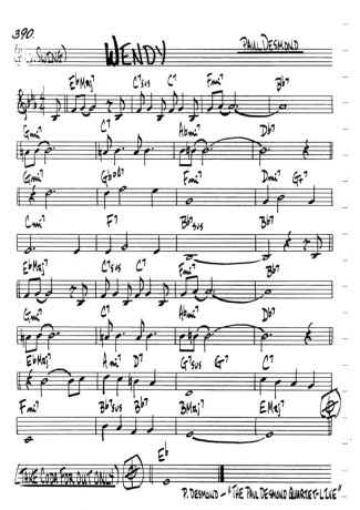 The Real Book of Jazz Wendy score for Flute