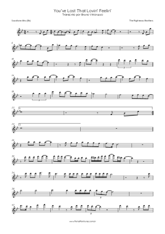 The Righteous Brothers You´ve Lost That Lovin´ Feelin´ score for Alto Saxophone