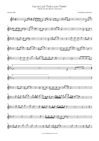 The Righteous Brothers You´ve Lost That Lovin´ Feelin´ score for Clarinet (Bb)