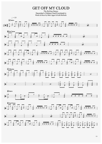 The Rolling Stones Get Off My Cloud score for Drums