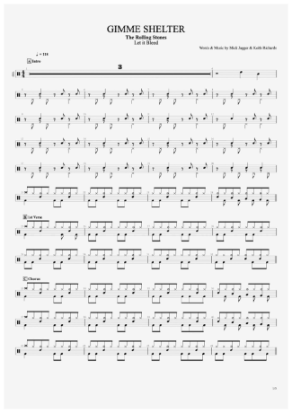 The Rolling Stones Gimme Shelter score for Drums