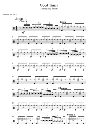 The Rolling Stones Good Times score for Drums