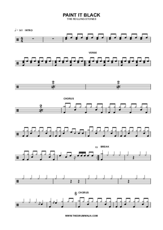 The Rolling Stones Paint It, Black score for Drums