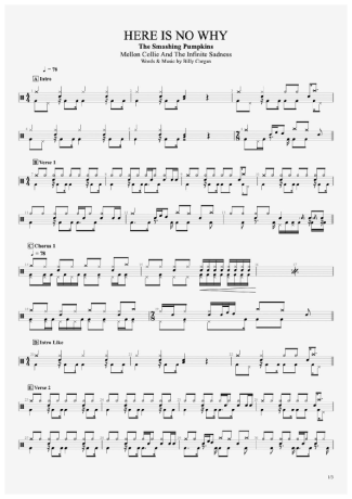 The Smashing Pumpkins Here Is No Why score for Drums