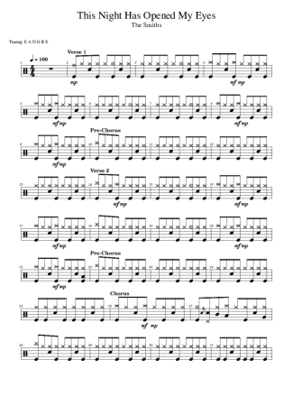 The Smiths This Night Has Opened My Eyes score for Drums