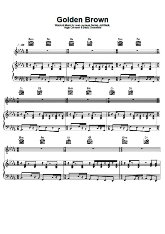 The Stranglers Golden Brown score for Piano