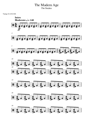 The Strokes The Modern Age score for Drums