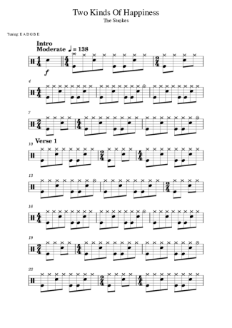 The Strokes Two Kinds Of Happiness score for Drums