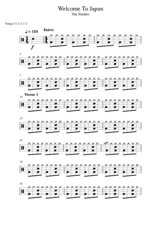 The Strokes Welcome To Japan score for Drums