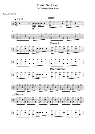 The Swinging Blue Jeans You´re No Good score for Drums