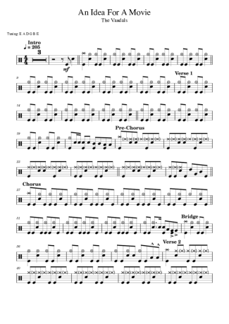 The Vandals An Idea For A Movie score for Drums