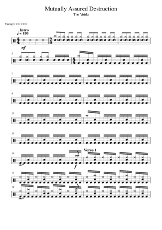 The Voidz Mutually Assured Destruction score for Drums