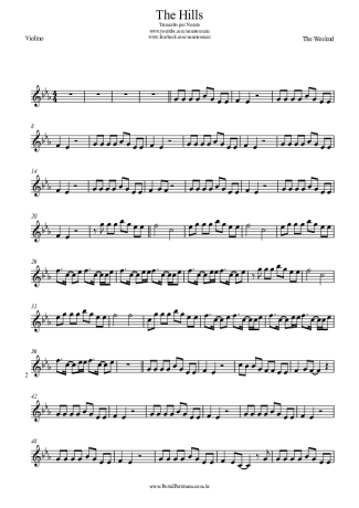 The Weeknd The Hills score for Violin